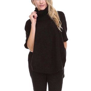 Sisters Women's Ribbed Cowl Neck Poncho Sweater Top